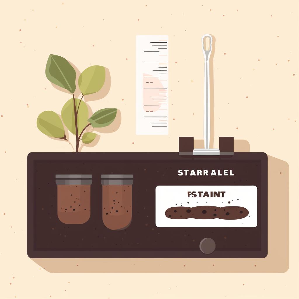 A soil testing kit being used on garden soil